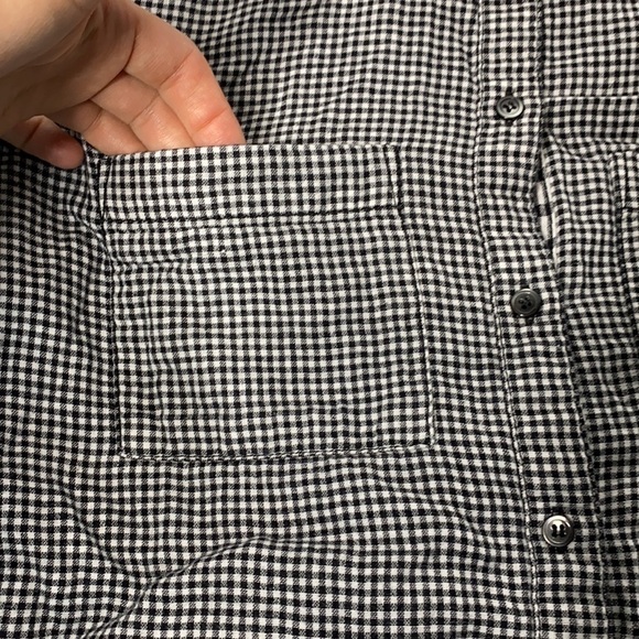Madewell Gringham Long Sleeve Boyfriend Button Up XXS Black White - Picture 6 of 9